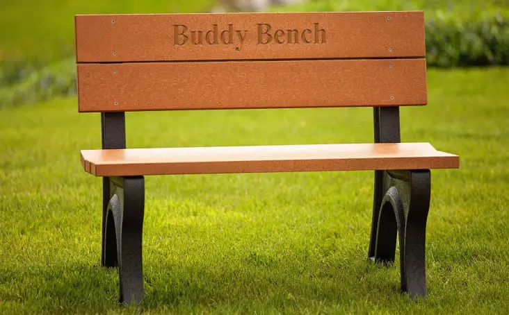 Buddy Bench 4ft backed bench professional setting
