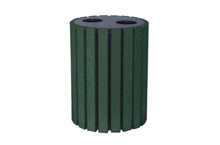 Double Duty Round Receptacle in green with black lid