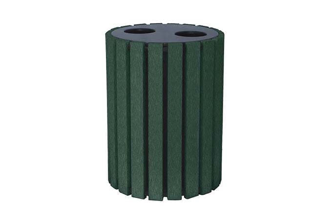 Double Duty Round Receptacle in green with black lid