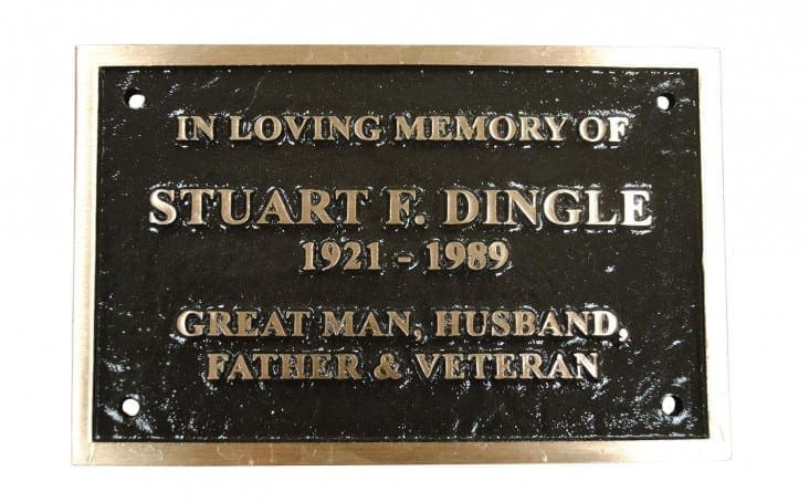 Bronze Cast Metal 4x6 Stuart Dingle Plaque