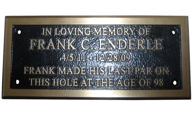 an example of a 4x8 cast metal bronze plaque
