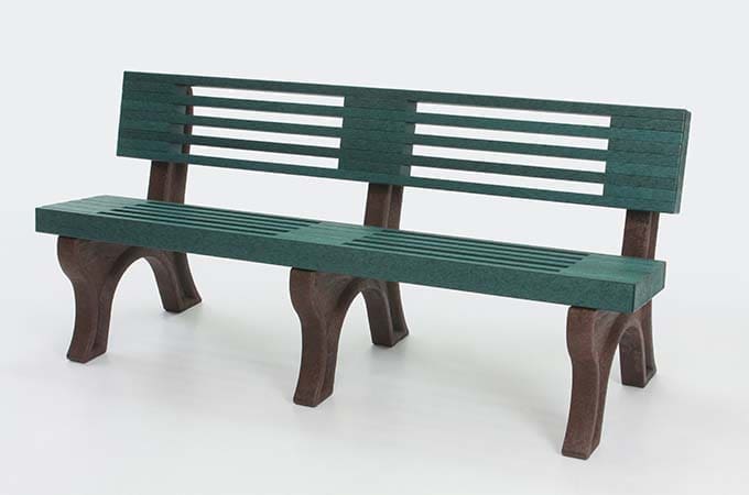 Green colored Elite 6' Park Bench