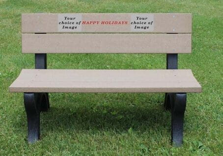 Happy Holidays 4ft Bench - Weathered Wood