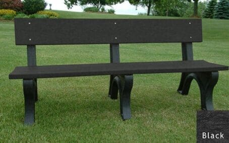 Black colored Landmark 6' Park Bench