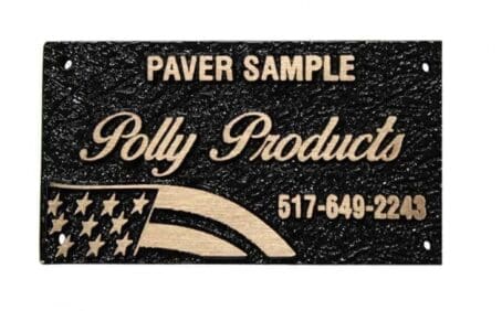 3 x 5 Textured Veteran Military Paver with American flag logo, Polly Products sample paver