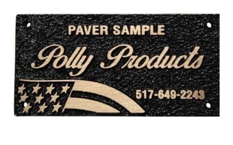 4 x 6 Textured Veteran Military Paver with American flag logo, Polly Products sample paver