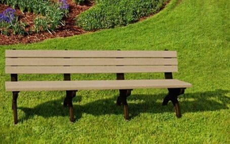 Monarque 8' Bench Brown base and Weathered Wood boards