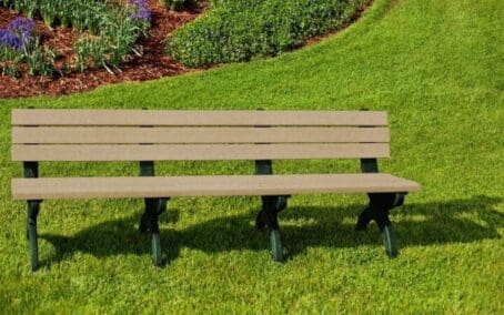Monarque 8' Bench Green base and Weathered Wood boards
