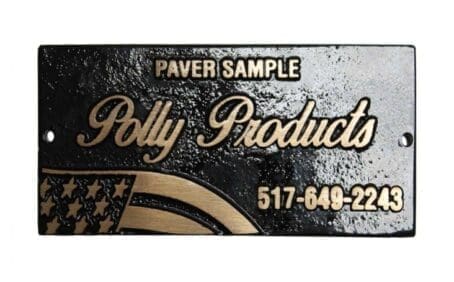 Smooth Military Paver with American flag logo, Polly Products sample paver