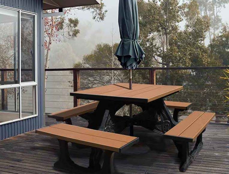 Town Square Table on home porch