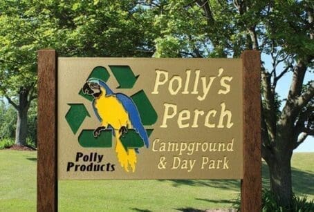 custom sign with color inlay