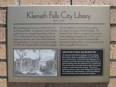 Alloy Sign Klamath-Falls-City-Library Alloy Plaque