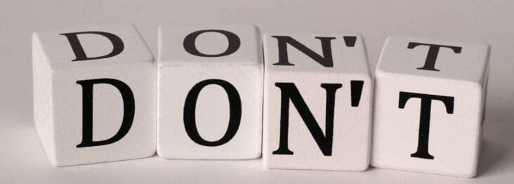 Don't spelled out on wood blocks