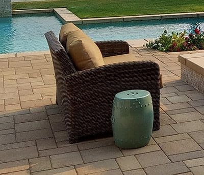 Wicker Resin Bench Outdoors