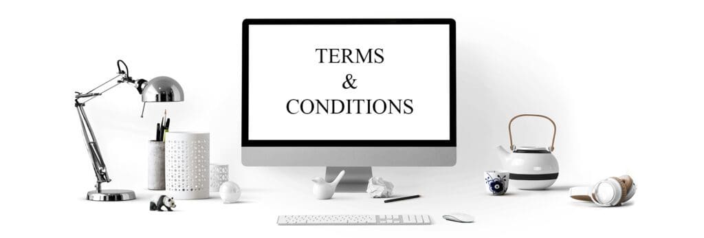 Terms & Conditions Computer, light, headphones